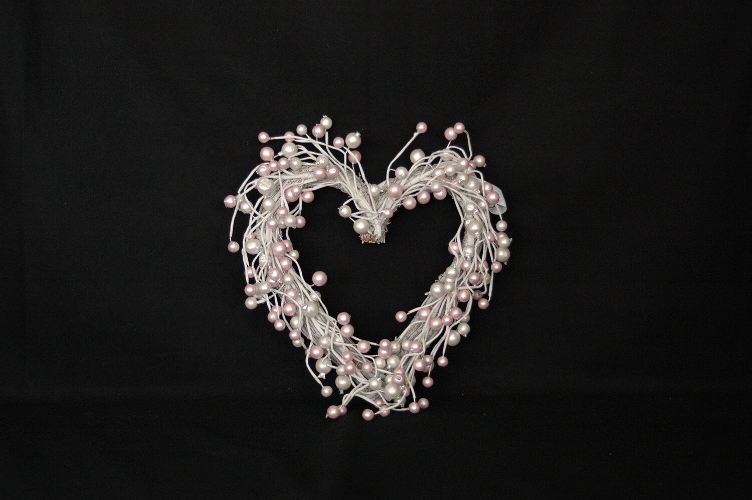 Herz Kugeln 27.5cm, rosa-perlmutt