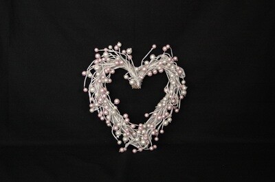 Herz Kugeln 27.5cm, rosa-perlmutt