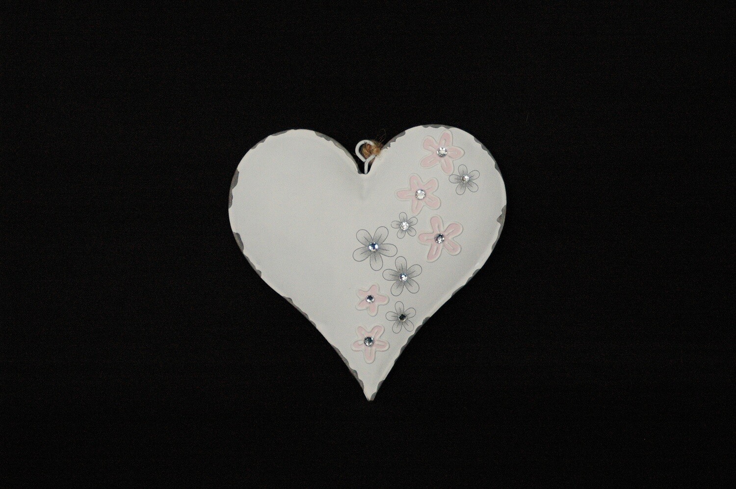 Herz Deko 18cm, metall, rosa