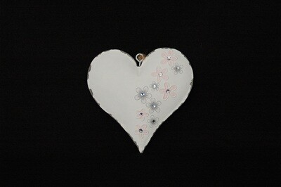 Herz Deko 18cm, metall, rosa