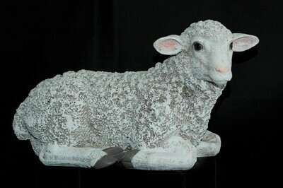 Schaf liegend 28cm,Polyresin, weiss