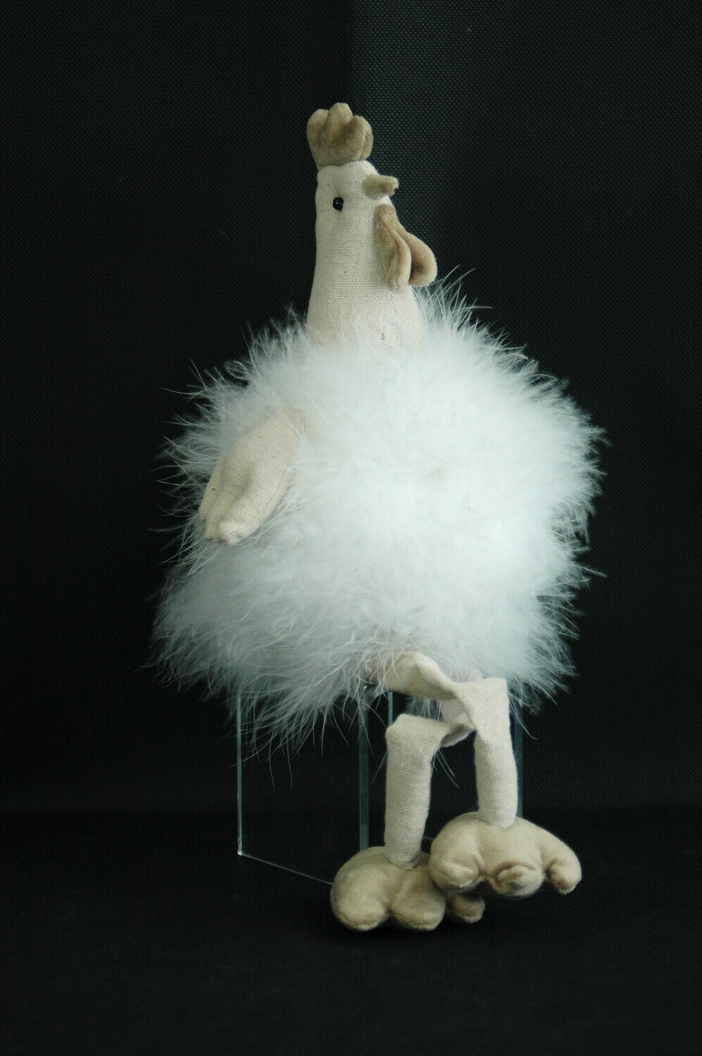 Huhn KH 37cm,Stoff, weiss