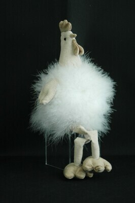 Huhn KH 37cm,Stoff, weiss