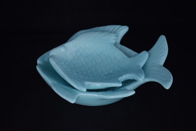 Fischschale 12.5cm od. 17.5cm, Porzellan, hellblau