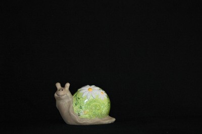 Schnecke 13.5cm od. 21.5cm, Keramik, lindengrün