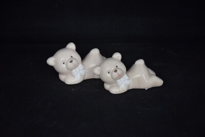 Bär liegend 6cm, Porzellan, beige