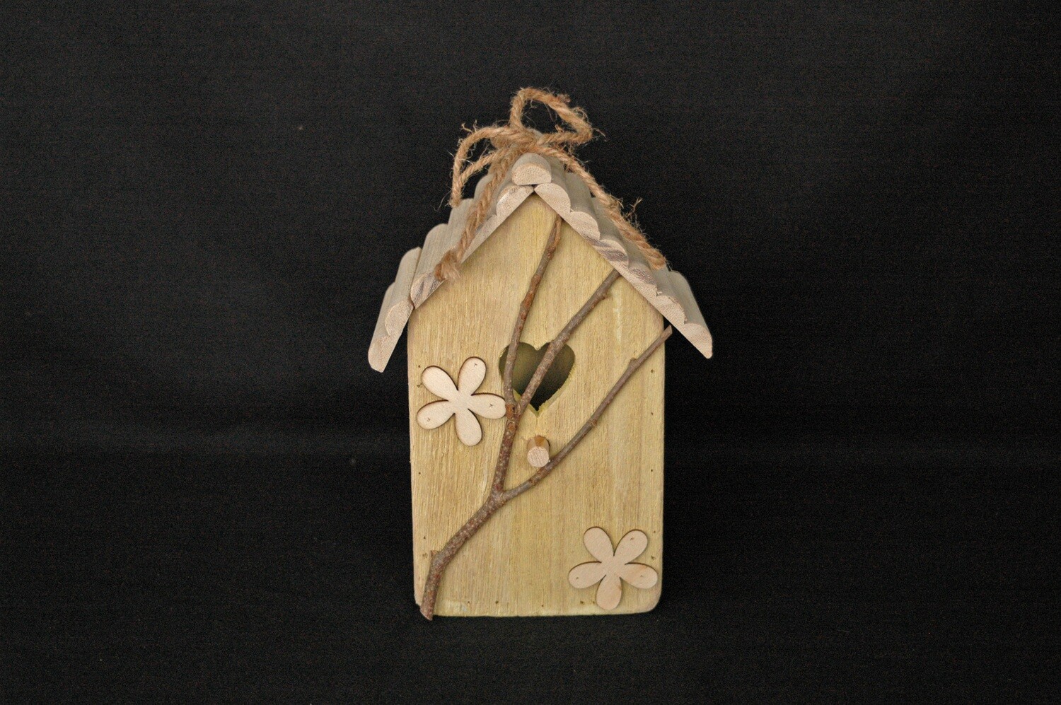 Vogelhäuschen 20.5cm, Holz, gelb