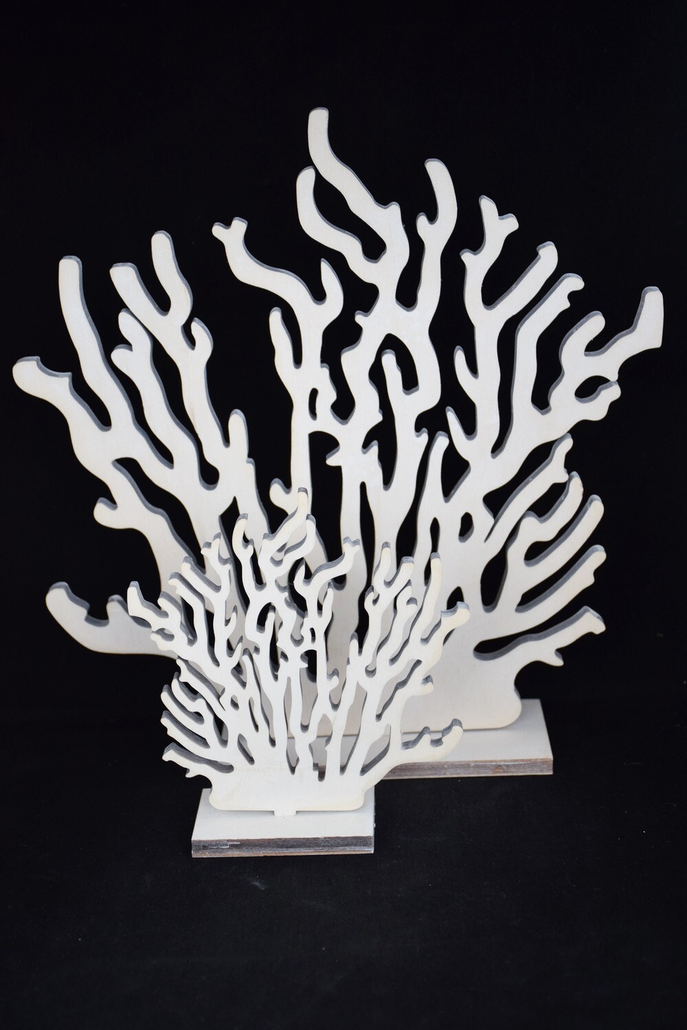 Koralle 15cm, Holz, weiss
