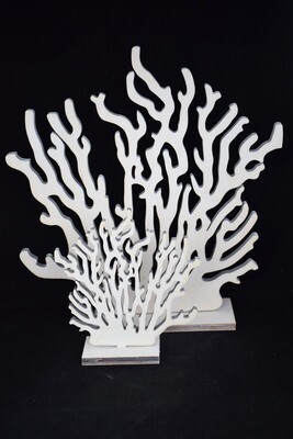 Koralle 15cm, Holz, weiss
