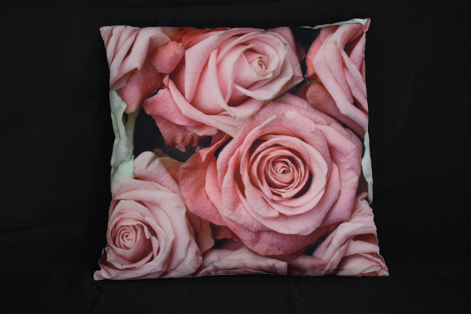 Kissen "Rosen" 45x45cm, Stoff, rosa-weiss (inkl. Kissen)