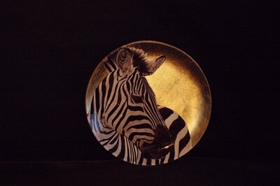 Teller 20cm mit Zebra-Motiv, Glas