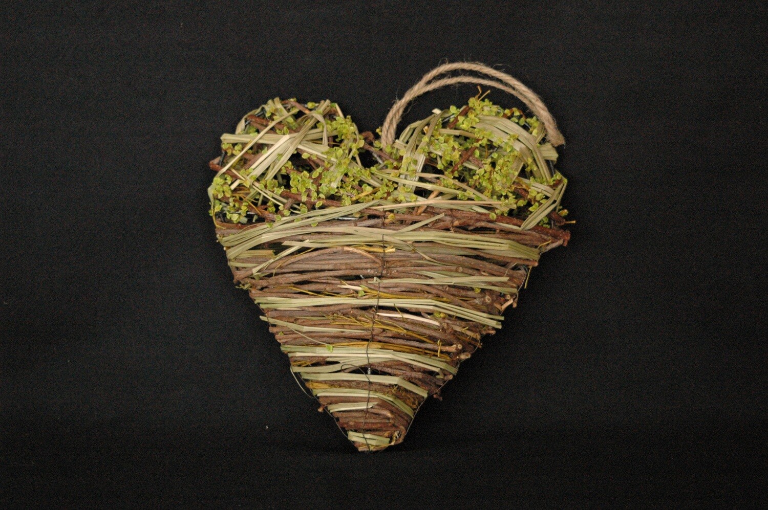 Herz z. Hängen 25cm, grün-natur