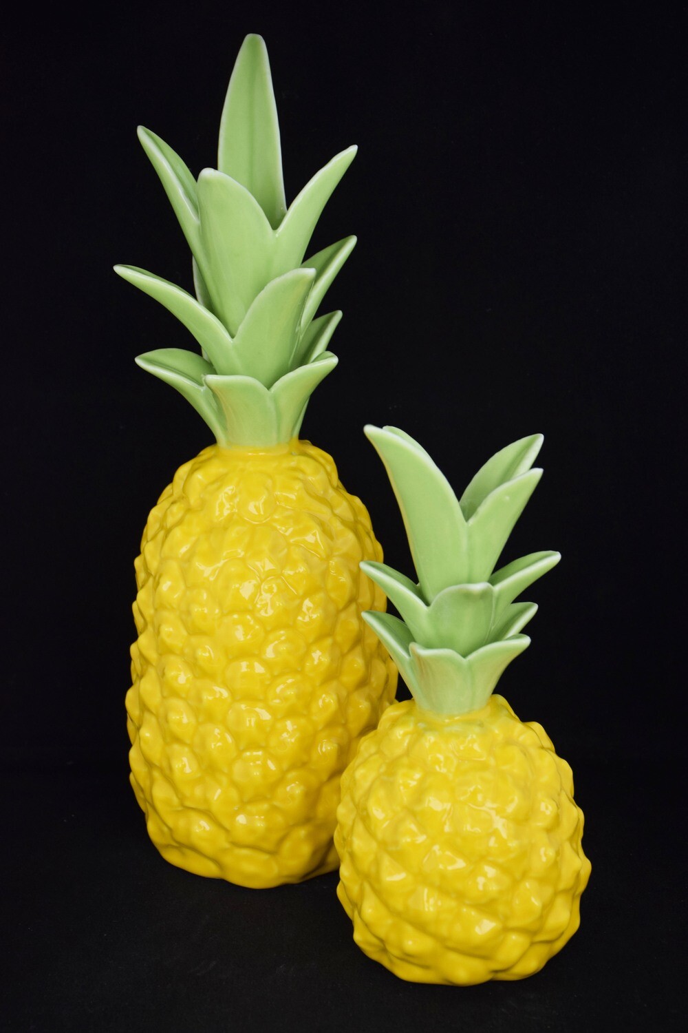 Ananas 20 od. 31cm, Porzellan, gelb