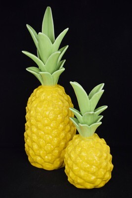 Ananas 20 od. 31cm, Porzellan, gelb