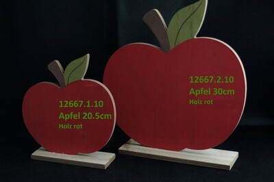 Apfel 20.5 od. 30cm, Holz, rot