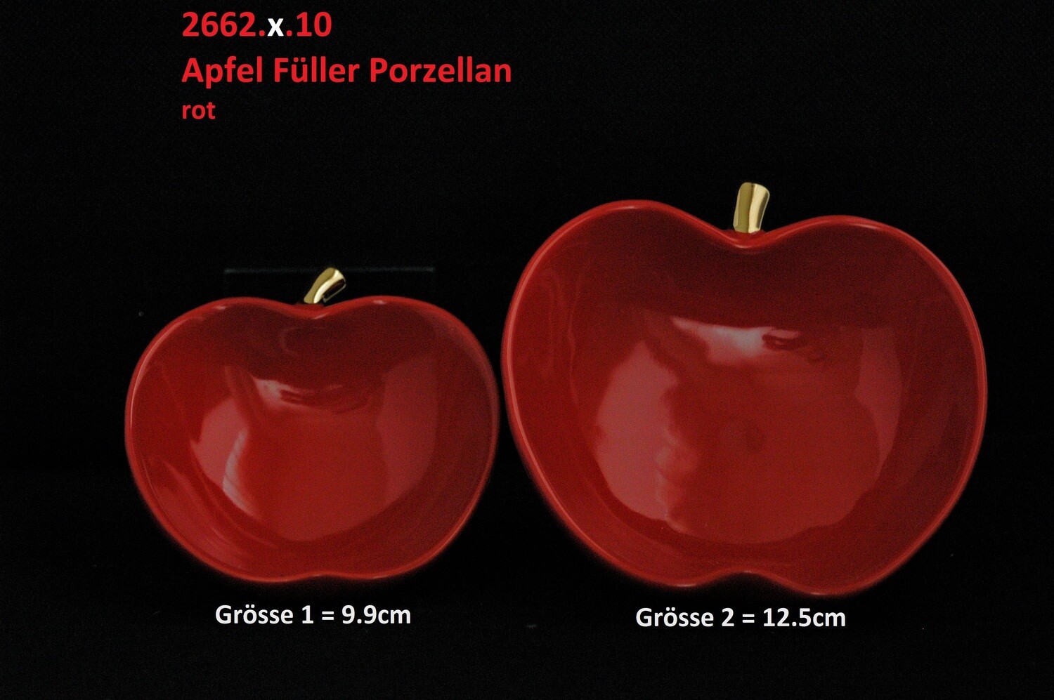 Apfelschale 12.5cm, Porzellan, rot