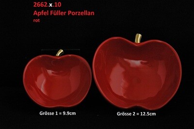 Apfelschale 12.5cm, Porzellan, rot