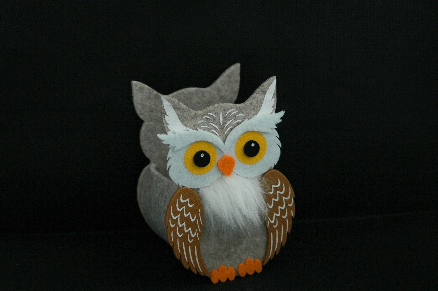 Tasche "Eule" 18cm, Filz, bunt
