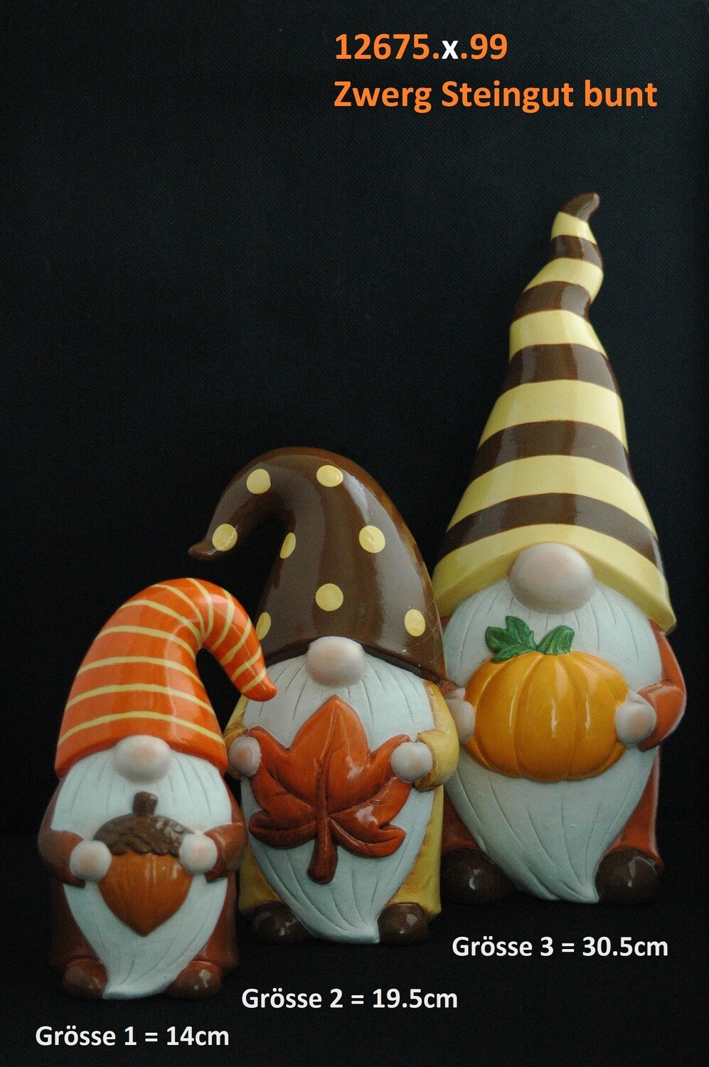 Zwerg 14/19.5 od. 30cm, Steingut, bunt