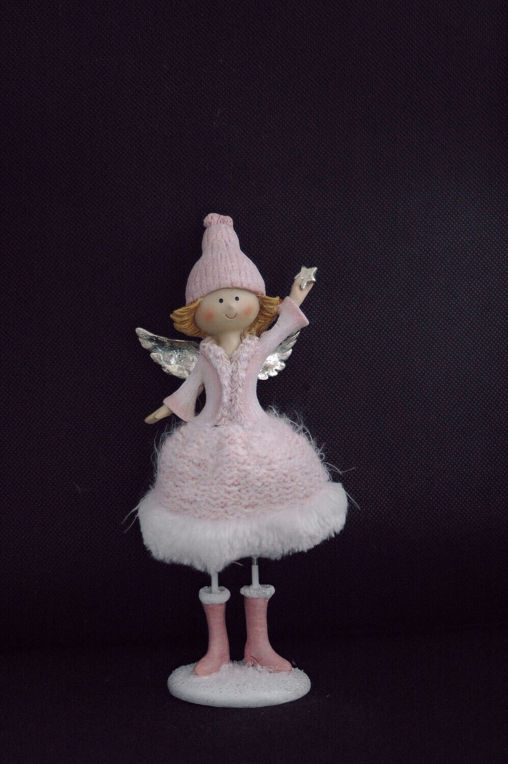 Engel "Melody" 20/28cm, Polyresin, rosa-champagner