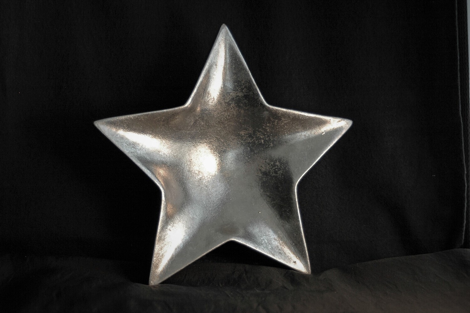 Sternenteller 22cm, Steingut, Silber
