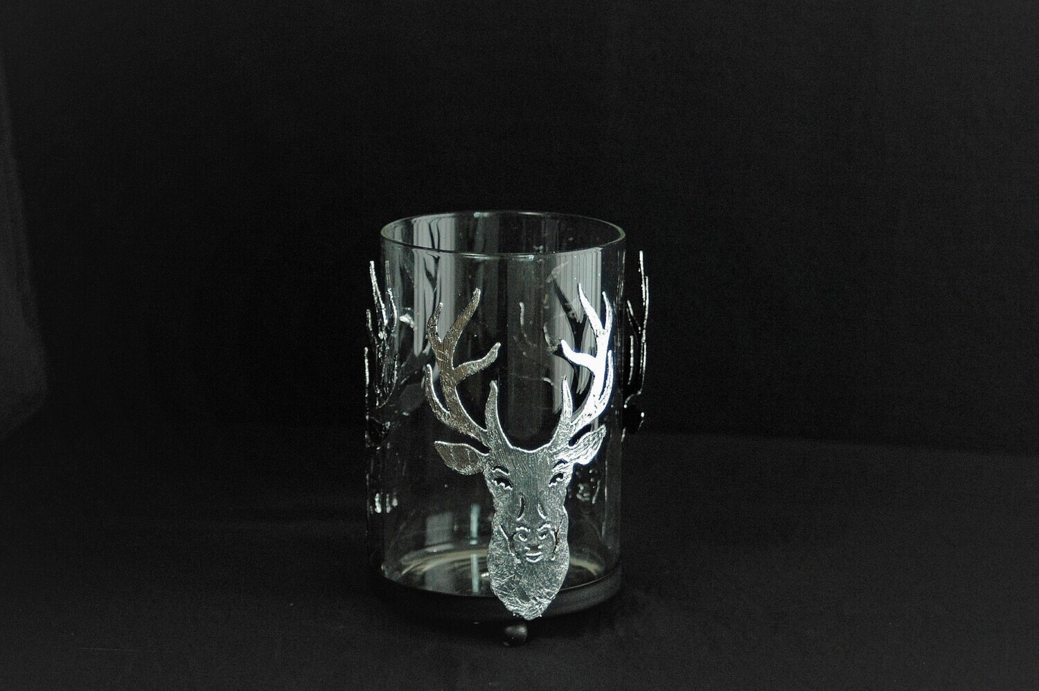 Windlicht Hirsch 13cm, Silber