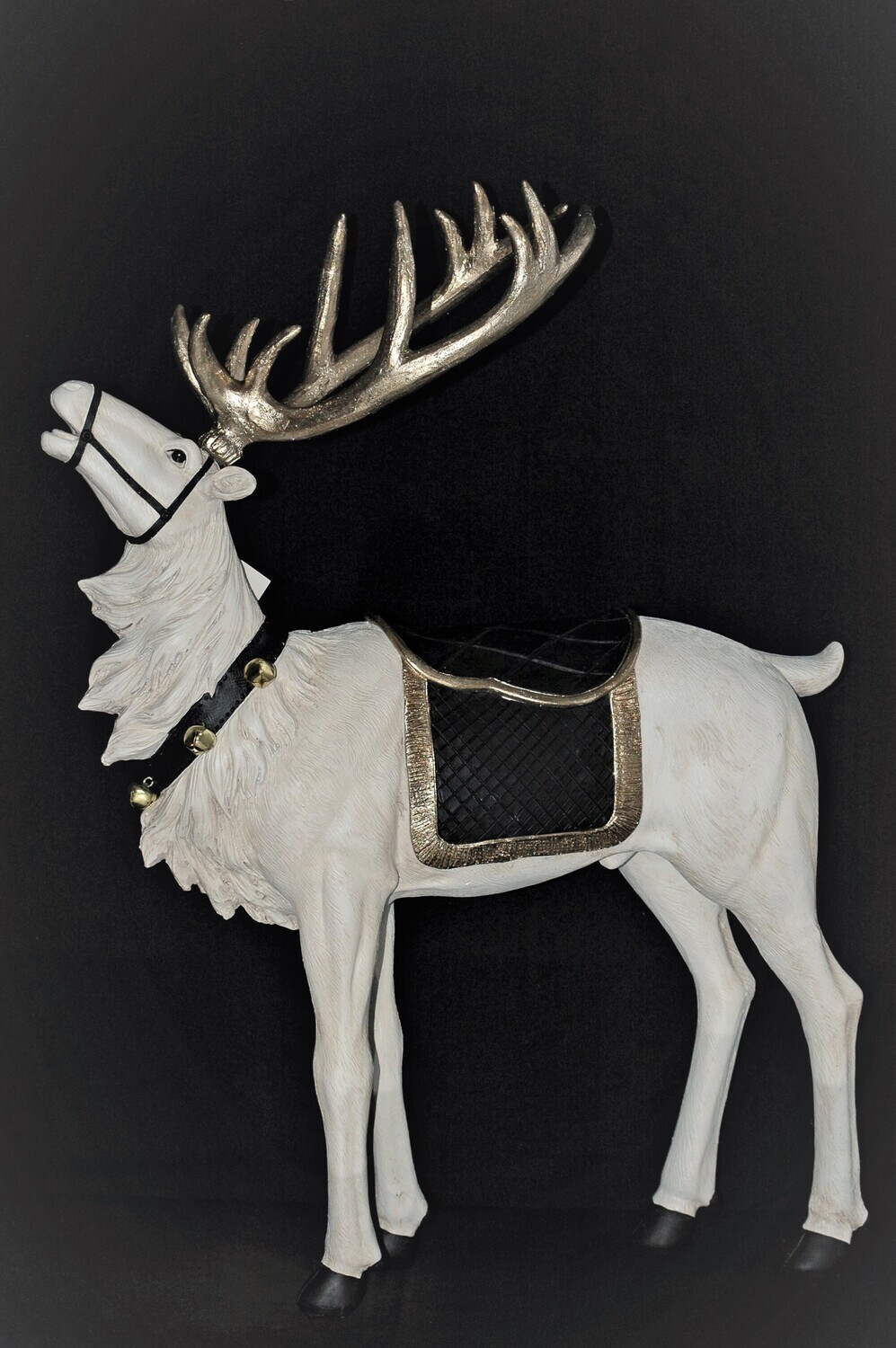 Hirsch 44cm,Poly,schwarz-weiss