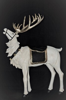 Hirsch 44cm,Poly,schwarz-weiss