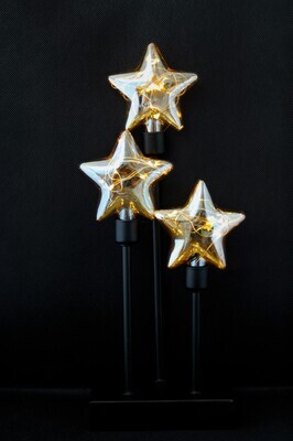 Stern m.LED a.Sockel,32cm,Glas