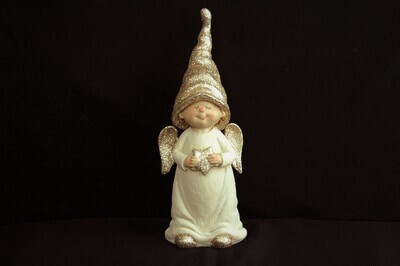 Engel "Karli" 28cm, Polyresin, gold