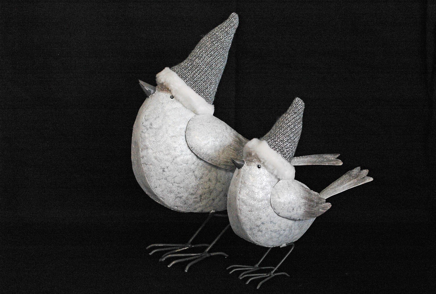 Vogel 25cm od. 34cm,metall, weiss