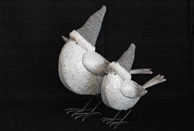 Vogel 25cm od. 34cm,metall, weiss