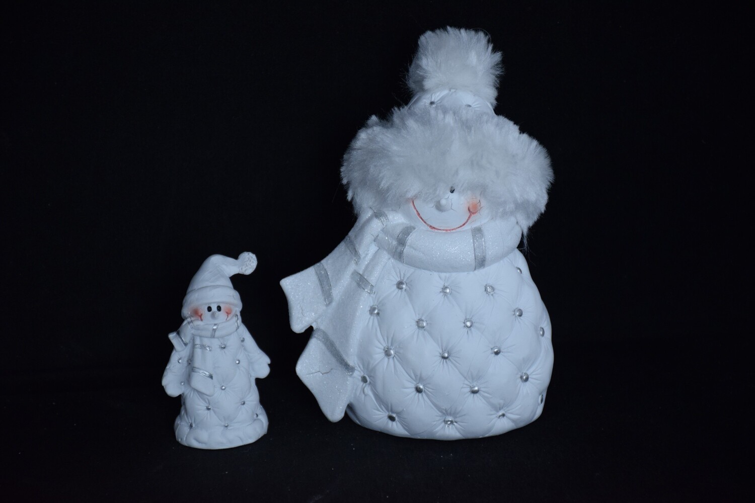 Schneemann 6.5/14/22cm, Polyresin, weiss