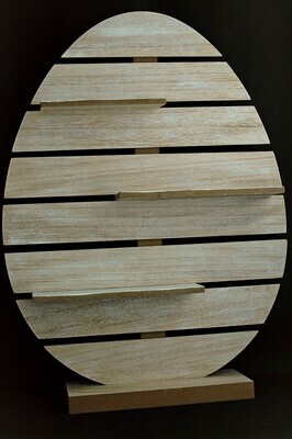 Präsentationsständer Ei 60cm, Holz, braun