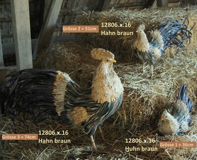 Huhn/Hahn 36cm, 51cm od. 74cm, braun