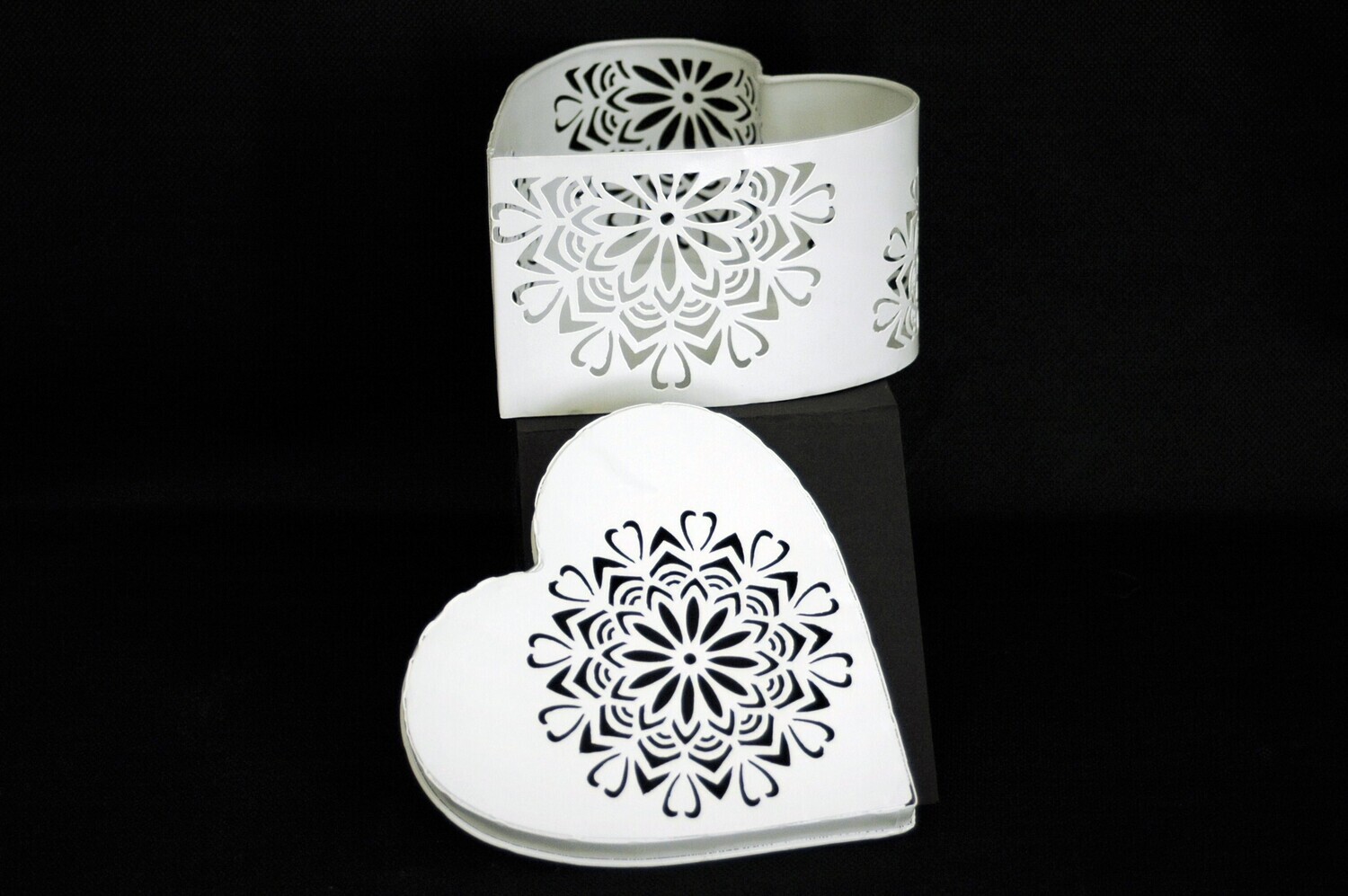 Herzbox 13cm,Metall,weiss