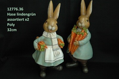 Hase 32cm,Poly,ass.x2,lindengrün