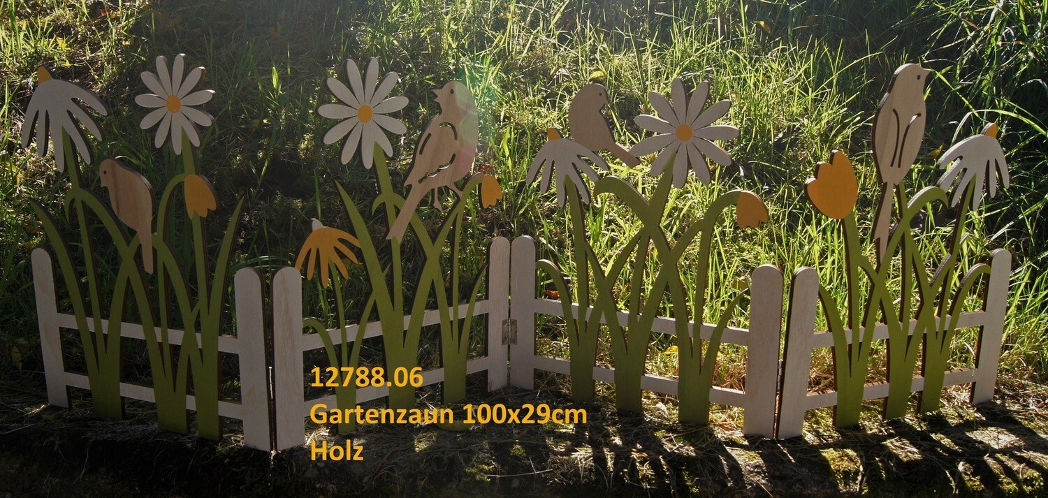 Gartenzaun 100x29cm,Holz,grün