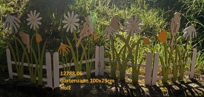Gartenzaun 100x29cm,Holz,grün