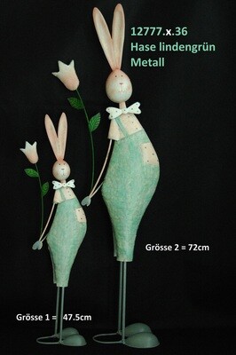 Hase 47.5cm,Metall,lindengrün
