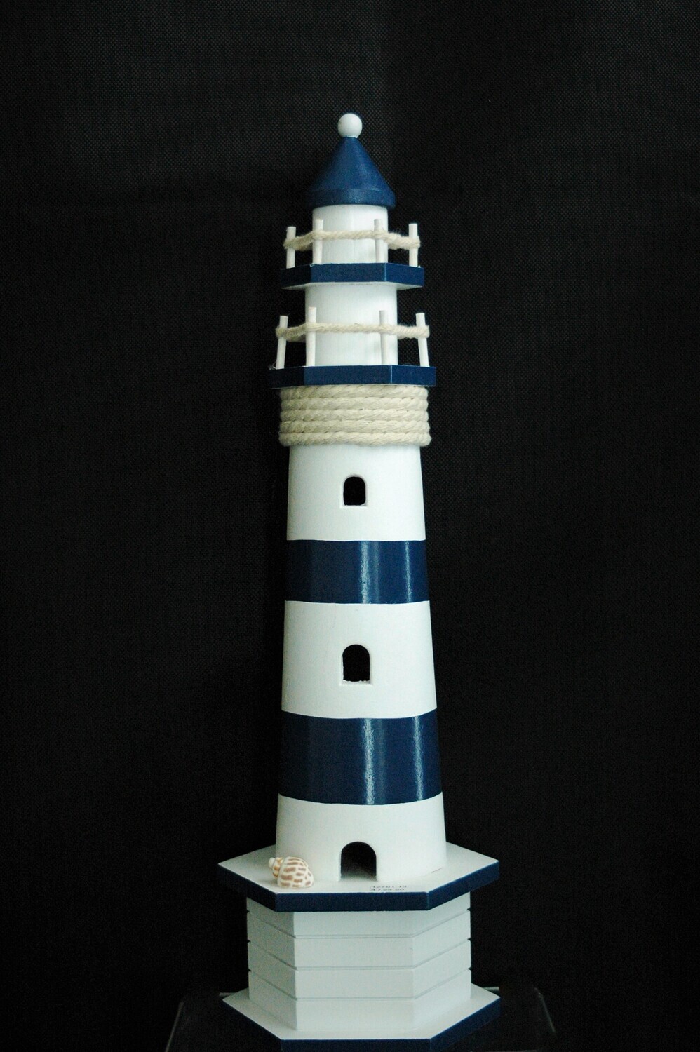 Leuchtturm,Holz,44cm, weiss-blau