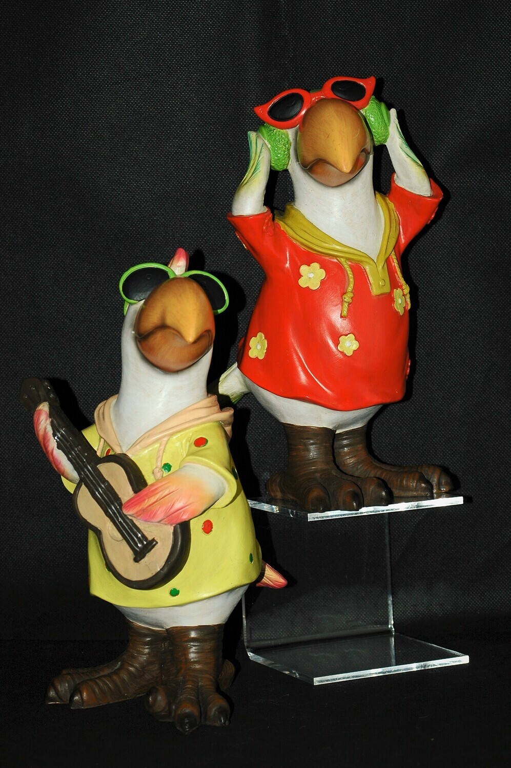 Vogel "Musiker" 25cm,Polyresin gelb od. orange