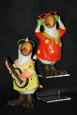 Vogel "Musiker" 25cm,Polyresin gelb od. orange
