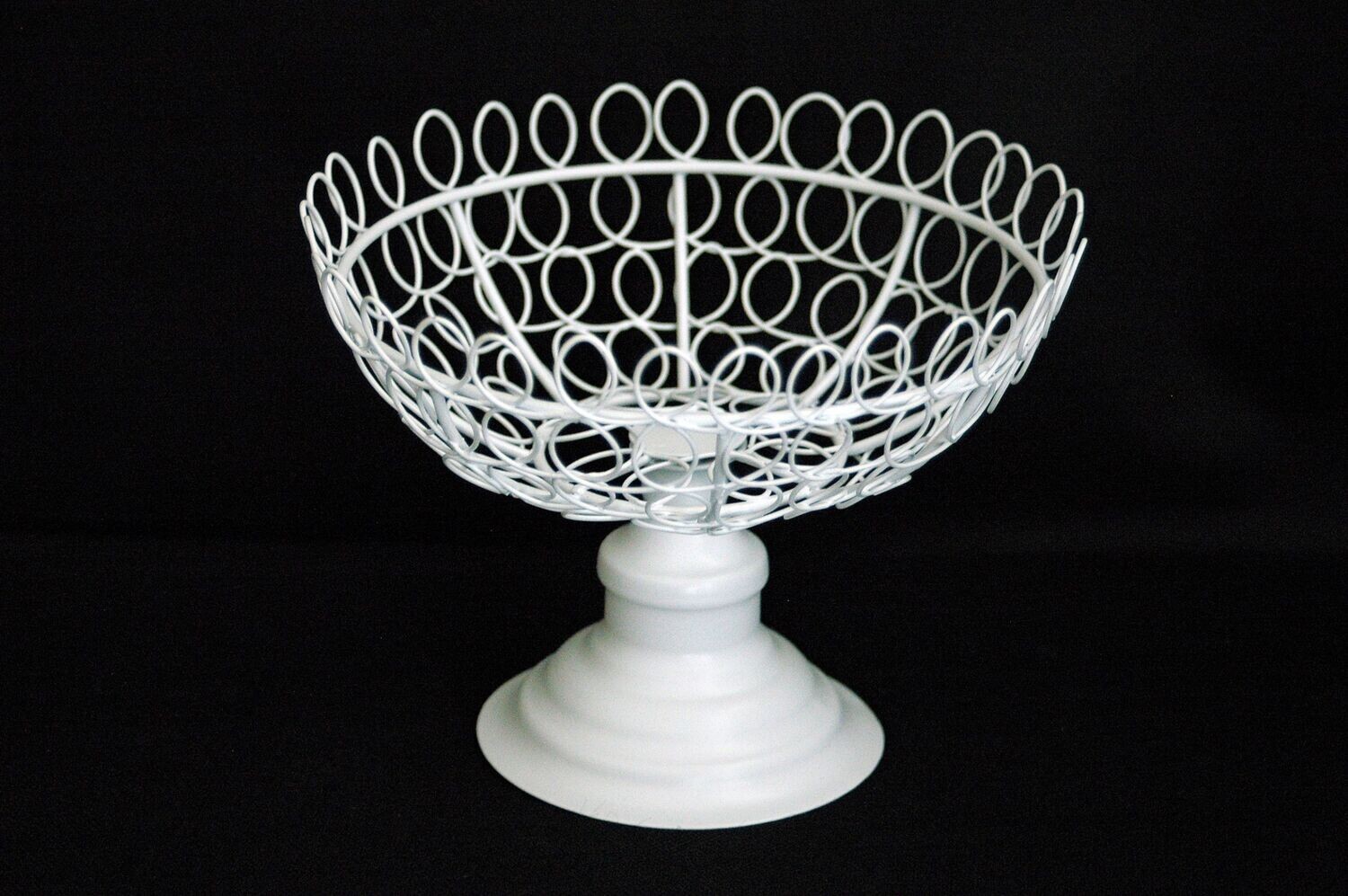 Korb/Schale 18.5cm, metall, weiss