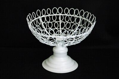 Korb/Schale 18.5cm, metall, weiss