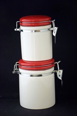 Vorratsdose 10 od. 13cm, rot, grün oder schwarz