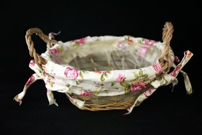 Weidenkorb Rosen oval 18x11x7cm,rosa