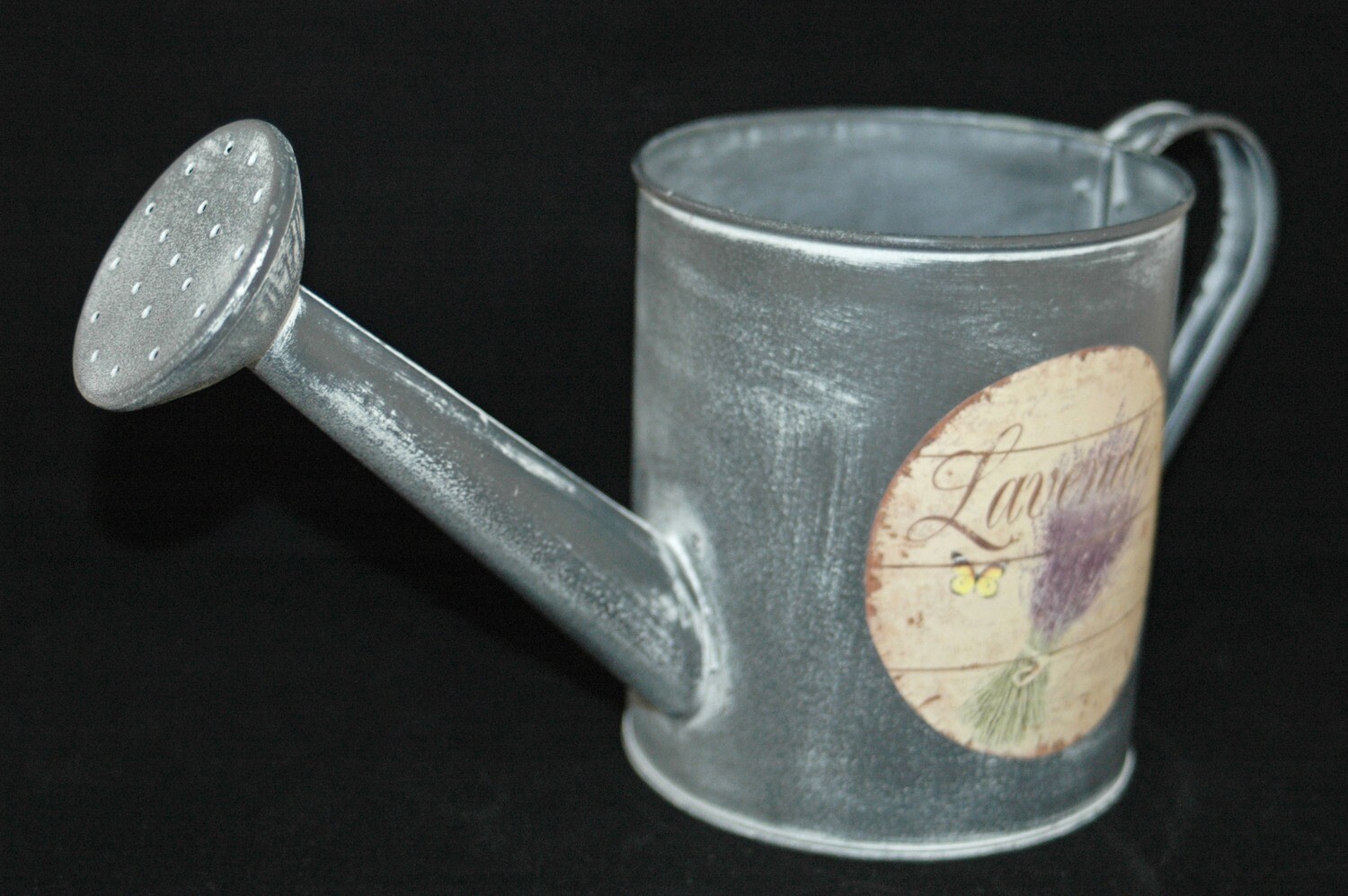 Giesskanne Lavendel, Metall,17cm,grau