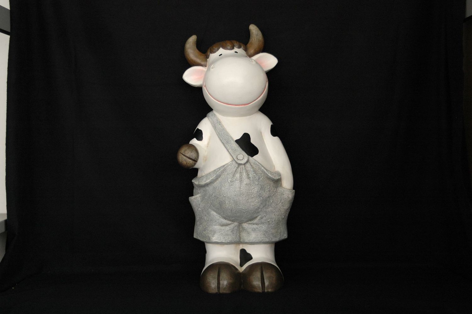 Kuh "lustig" 56.5cm,Keramik,schwarz-weiss