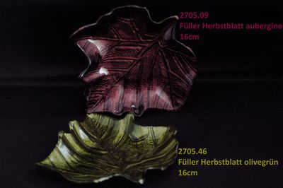 Ahornblatt z. Füllen 16cm, Glas, olivegrün oder aubergine